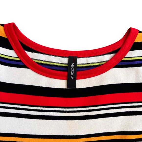 Marc Cain Striped Retro Vibrant Y2K Tee S - Picture 3 of 6